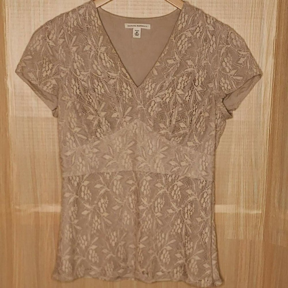 Banana Republic Petite Lacey Lined Side Zip 8P